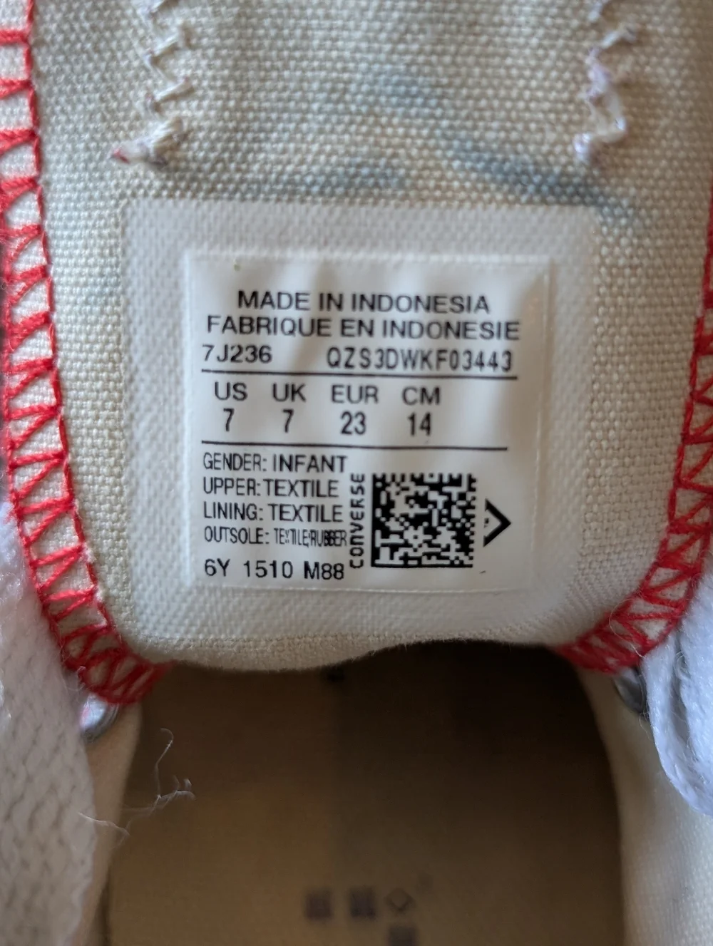 Converse Red Chuck Taylor All Star Low Top Sneaker Size 7 Toddler